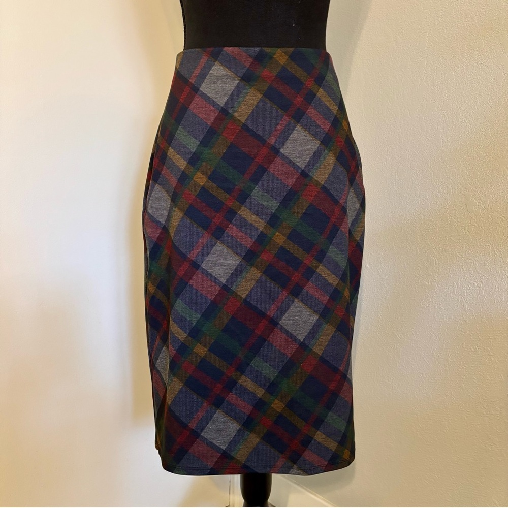 NYCC Plaid Midi Pencil Skirt